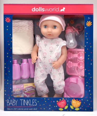 BABY TINKLE TISSEDUKKE-SETT (38CM)